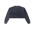 Load image into Gallery viewer, Snow Washed Raw Edge Cropped Sweatshirt