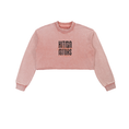 Load image into Gallery viewer, Snow Washed Raw Edge Cropped Sweatshirt