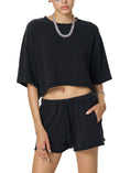 Load image into Gallery viewer, Snow Washed Raw Edge Crop Top