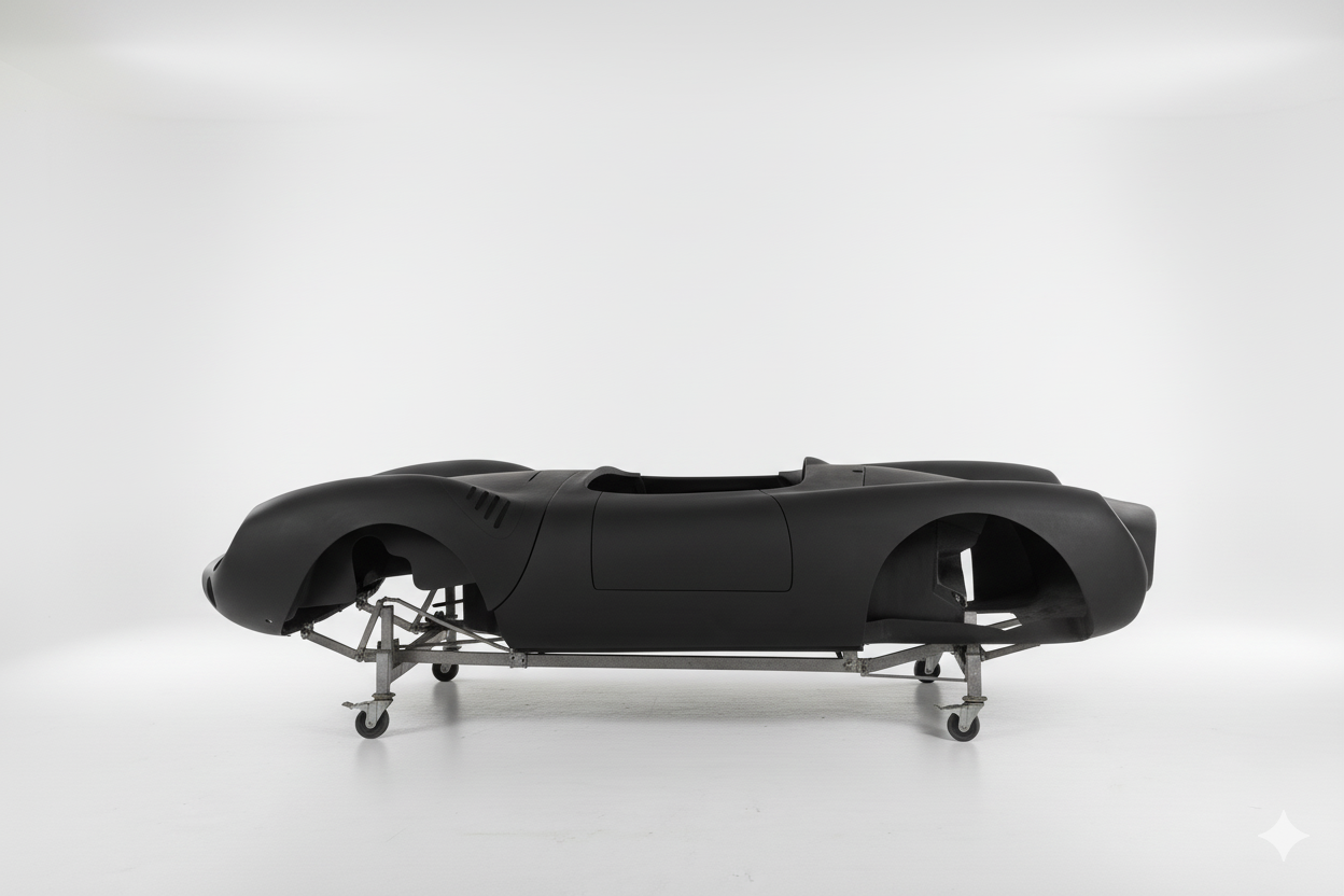 Black futuristic car seat on a white background