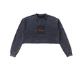Load image into Gallery viewer, Snow Washed Raw Edge Cropped Sweatshirt

