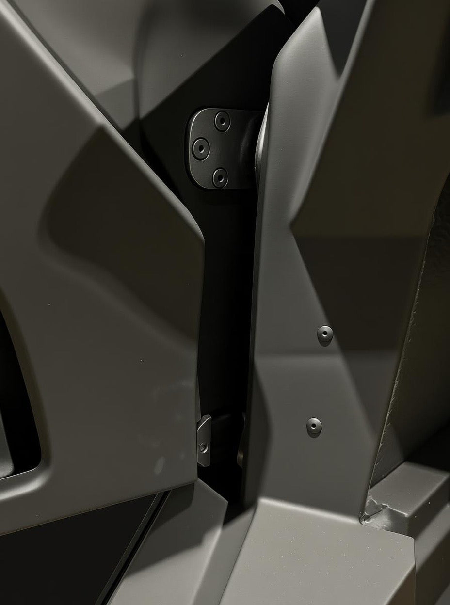 Close-up of a mechanical component with metallic finish