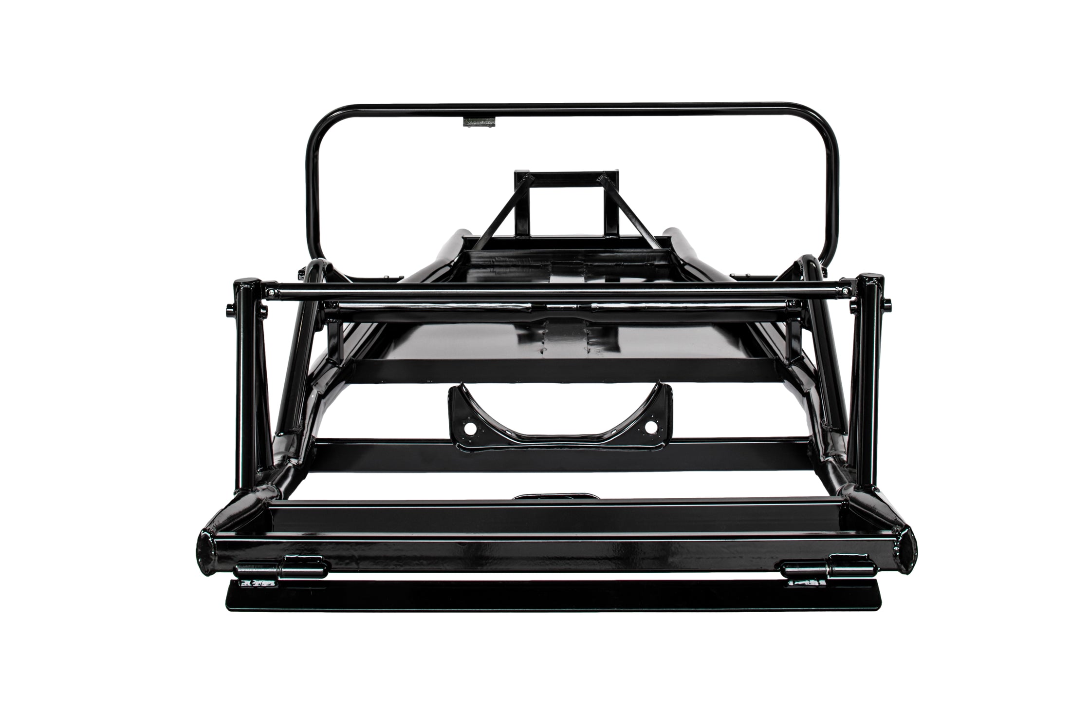 Black metal frame on a white background