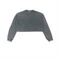 Load image into Gallery viewer, Snow Washed Raw Edge Cropped Sweatshirt
