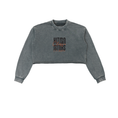 Load image into Gallery viewer, Snow Washed Raw Edge Cropped Sweatshirt
