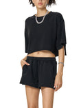 Load image into Gallery viewer, Snow Washed Raw Edge Crop Top
