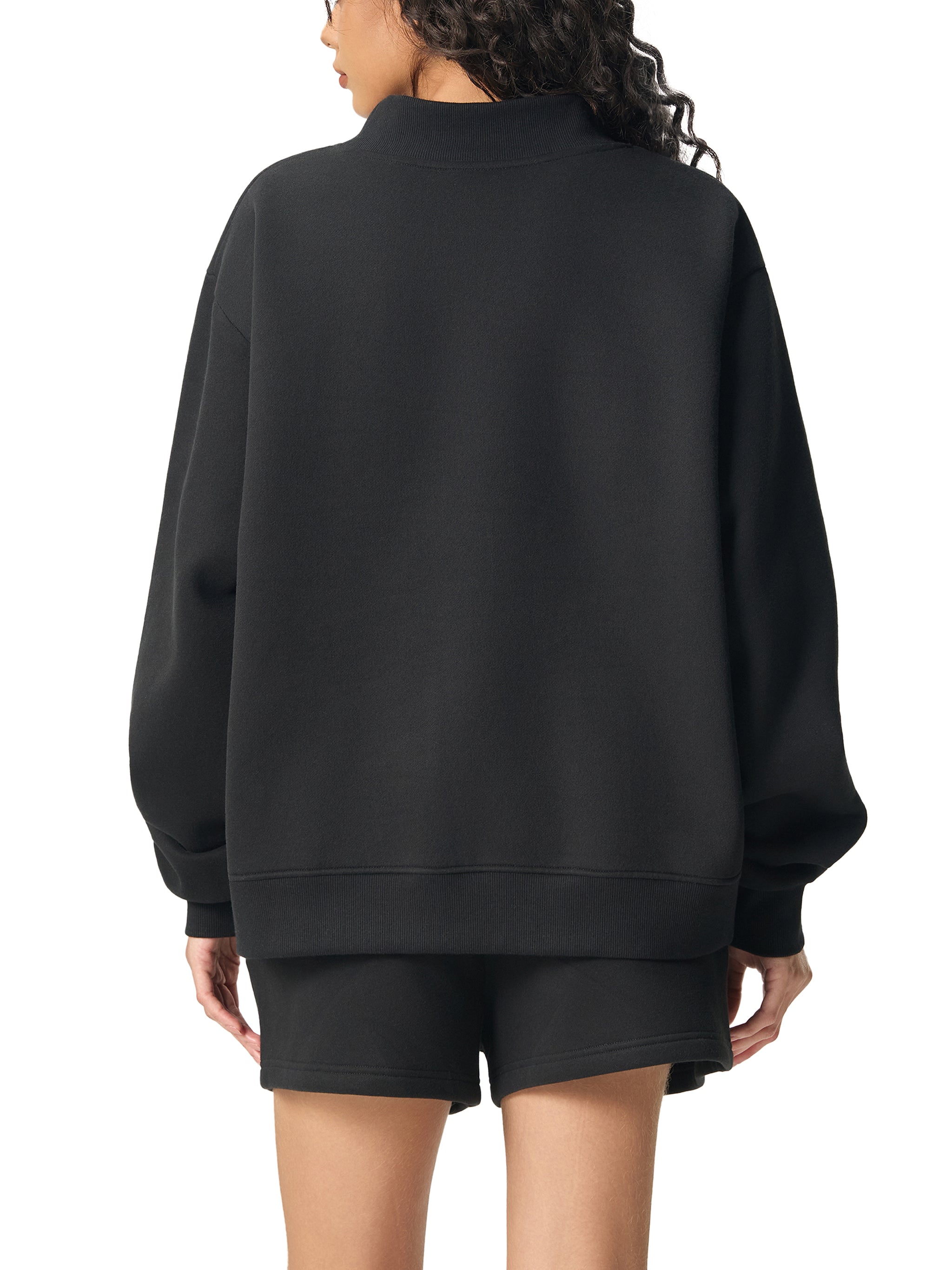 Women's Fleece Mock-Neck Crew Sweatshirt