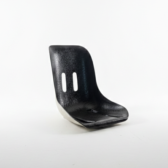 Black plastic chair on a white background