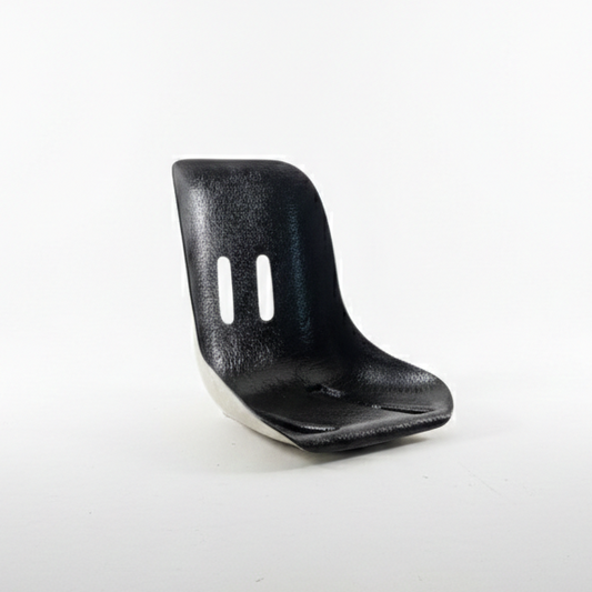 Black plastic chair on a white background